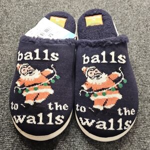 Reef Tipsy Elf Navy Santa Men Slippers 8/9